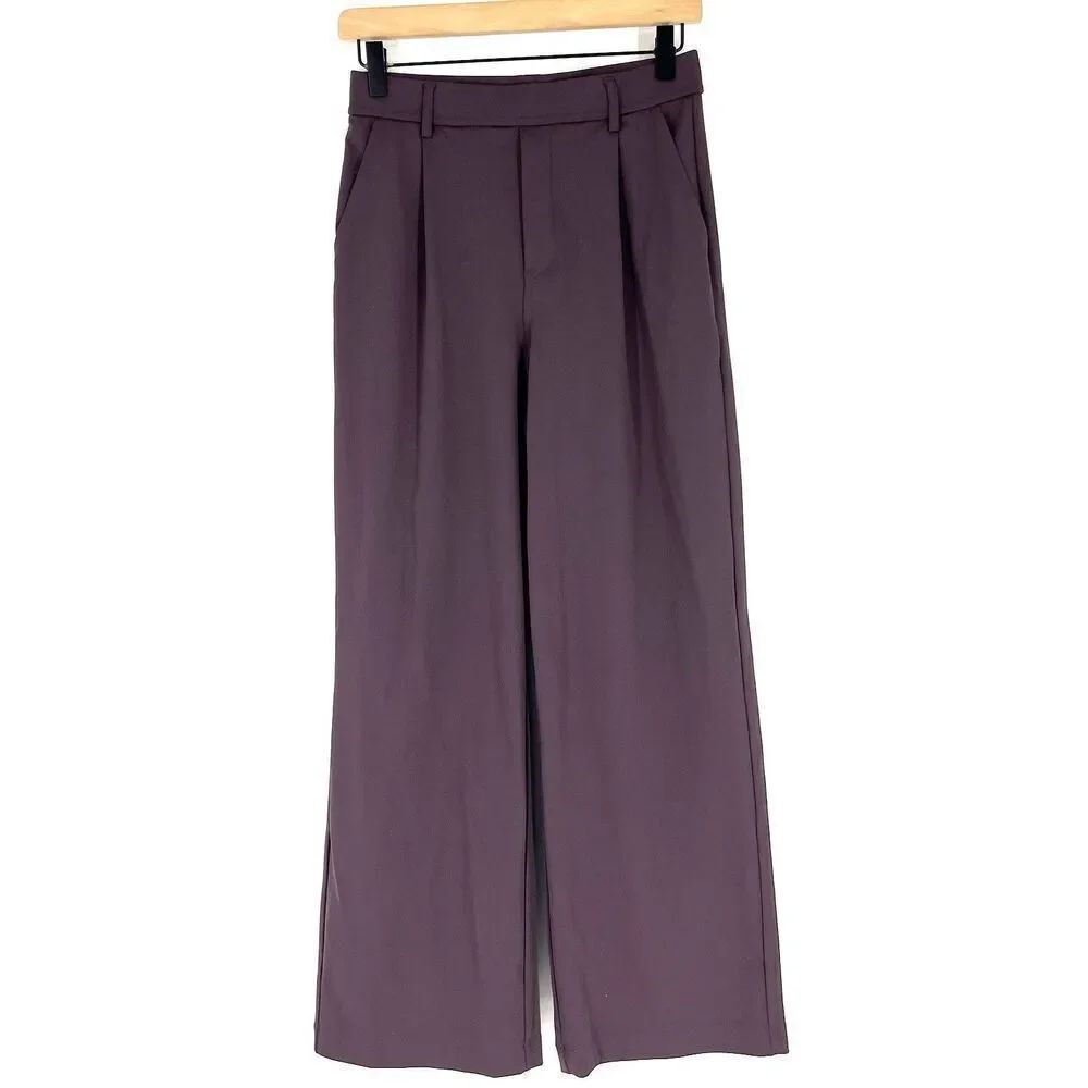 Halara Pants Size Small Womens Plum Purple Halo Tek Air Pull On Wide Leg Stretch
